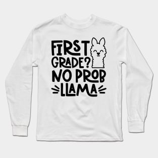 First Grade, No Problem Llama Funny Kids Back to School Long Sleeve T-Shirt